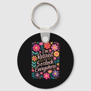 Im Retired Its 5 Oclock Everywhere Boho Floral Ret Keychain