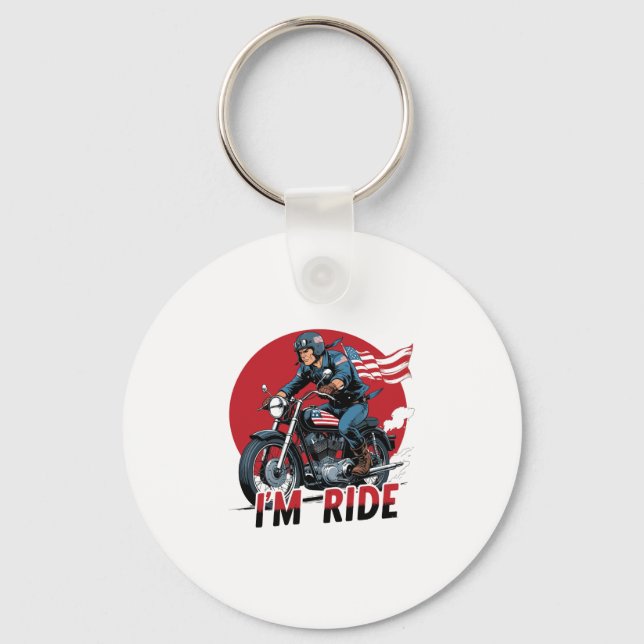 I'M RIDE � Motorcycle Keychain (Front)
