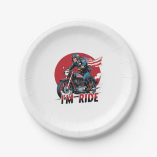 I'M RIDE � Motorcycle Paper Plate