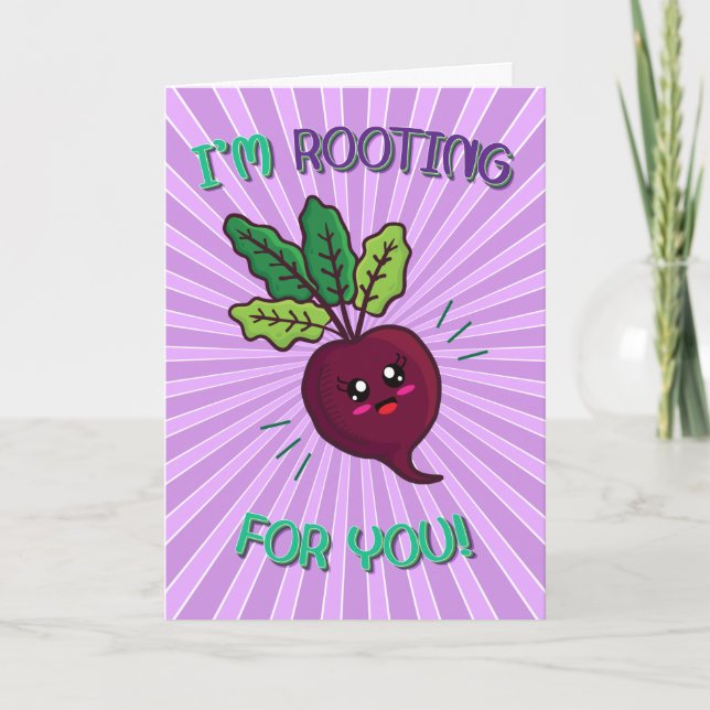 I'm Rooting For You Food Pun Card (Front)