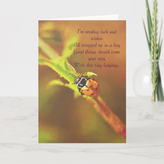 I'm sending luck..ladybug greetingcard card (Front)