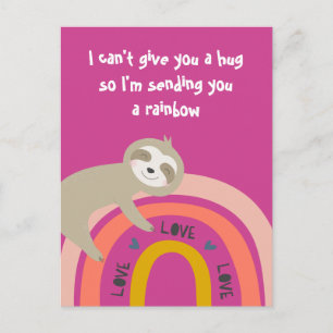 I'm Sending You A Rainbow Miss You Sloth Postcard