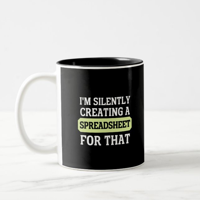 I'm Silently creating a Spreadsheet for that  Two- Two-Tone Coffee Mug (Left)