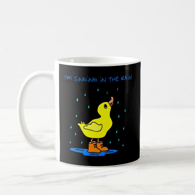 I'M Singing In The Rain - Little Duck Animal - Fun Coffee Mug (Left)