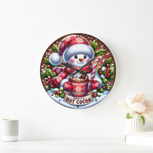 I'm Snow Cute" - Cheerful Snowman Christmas  Large Clock