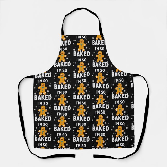 I'm So Baked Gingerbread Man Christmas Cookie Bake Apron (Front)