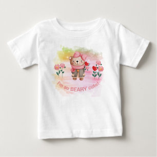 'I'm So Beary Cute' Little Girl Bear   Baby T-Shirt
