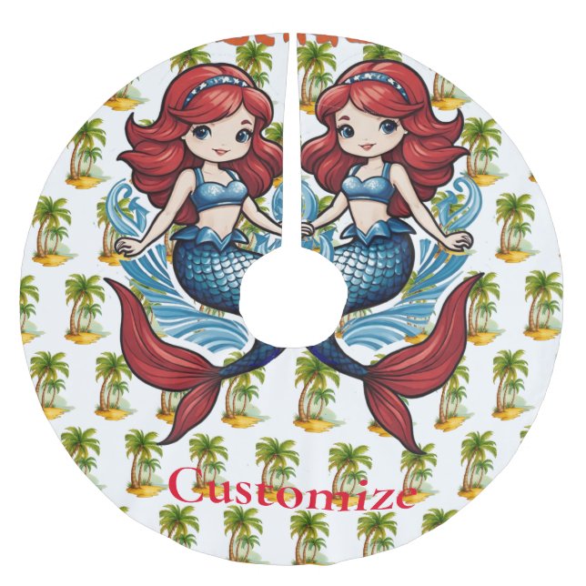 I'm So Cute Mermaid Thunder_Cove  Brushed Polyester Tree Skirt (Front)