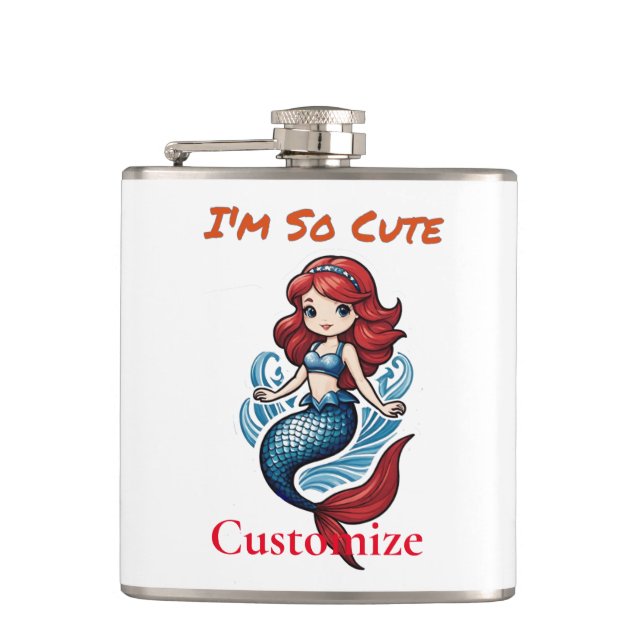I'm So Cute Mermaid Thunder_Cove  Hip Flask (Front)