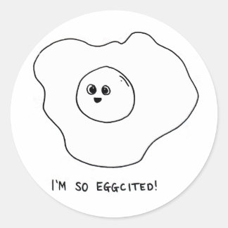 I'm So Eggcited Classic Round Sticker