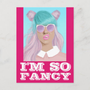 I'M SO FANCY TEEN GIRL NEW WAVE ART POSTCARDS