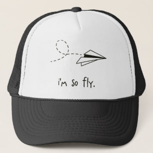 i'm so fly. paper airplane hipster trucker hat