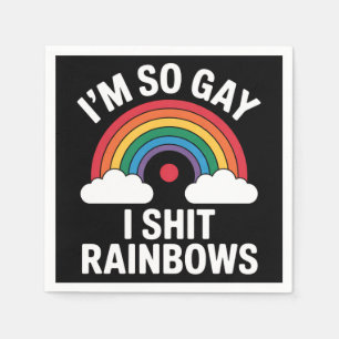 I'm So Gay Rainbows Funny LGBTQ Pride Ally Napkin