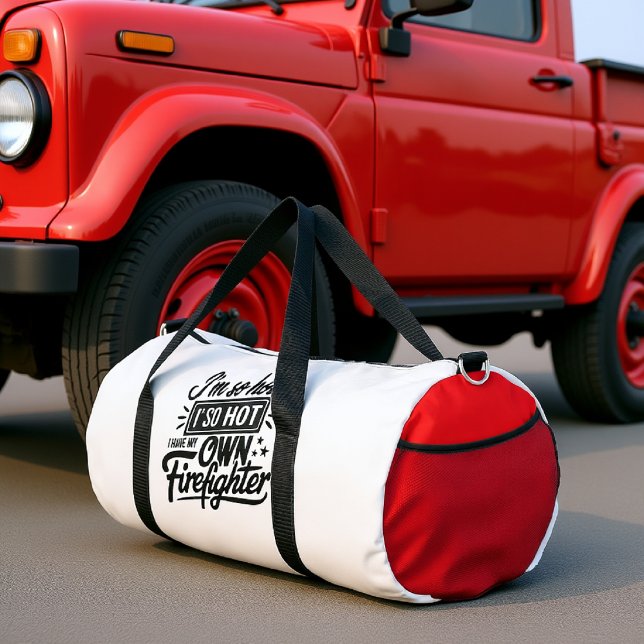  I'm So Hot Firefighter White Duffle Bag (Creator Uploaded)