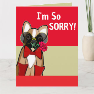 I'm So Sorry Cute Bulldog Belated Birthday Card