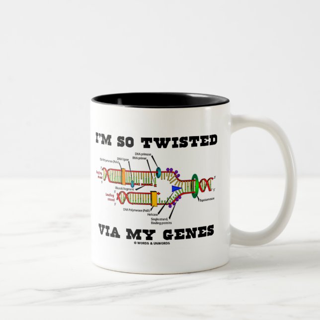 I'm So Twisted Via My Genes DNA Replication Humour Two-Tone Coffee Mug (Right)