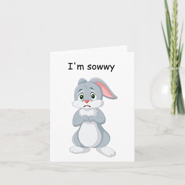 I'm Sorry Bunny Card (Front)