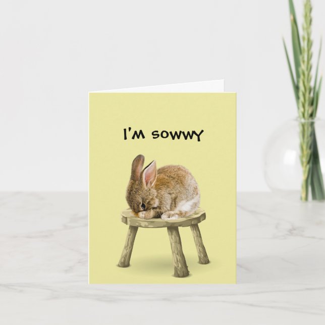 I'm Sorry Bunny Rabbit Card (Front)