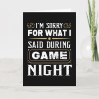 I'm Sorry For What I Said During Game Night