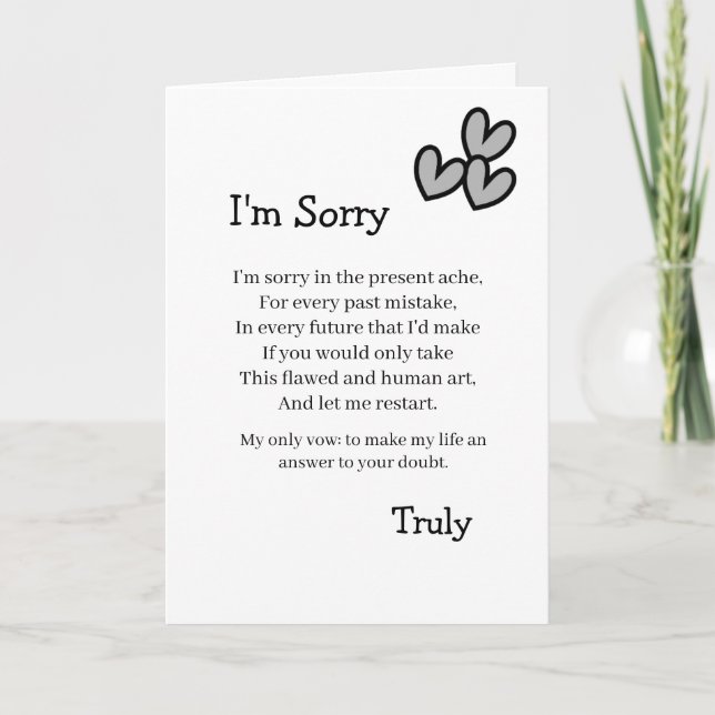 I'm Sorry Forgive Me Card (Front)