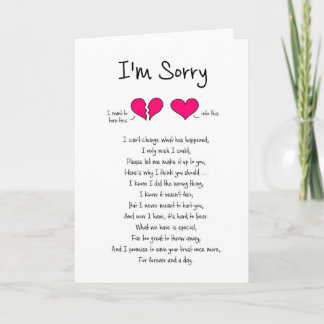 I'm Sorry / Forgive Me Card