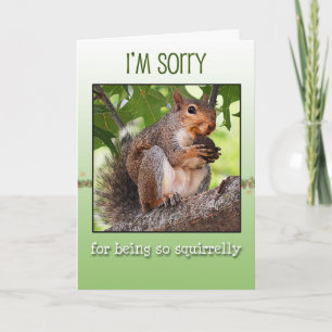 I'm sorry greeting card with squirrel