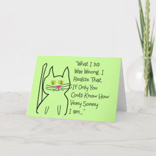 "I'm Sorry" Greeting Cards—Cat Design Card
