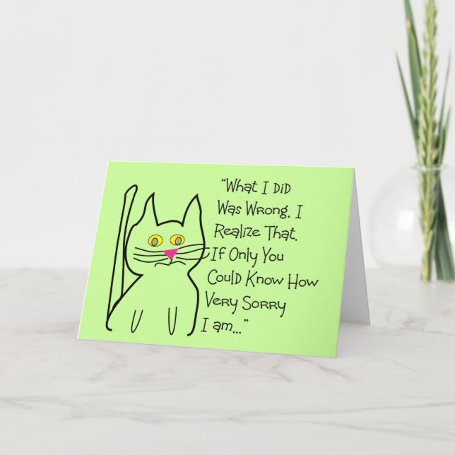 "I'm Sorry" Greeting Cards--Cat Design Card (Front)