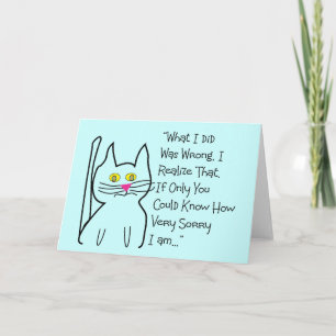 "I'm Sorry" Greeting Cards--Cat Design Card