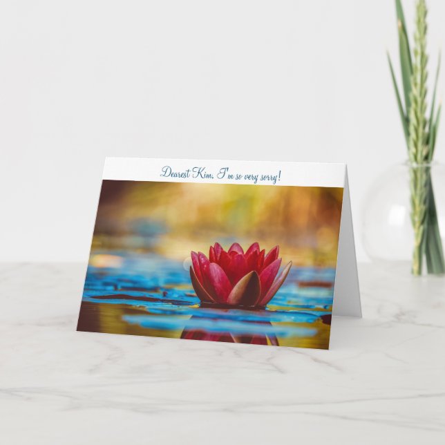 I'm Sorry Please Forgive Me Waterlily Apology Card (Front)