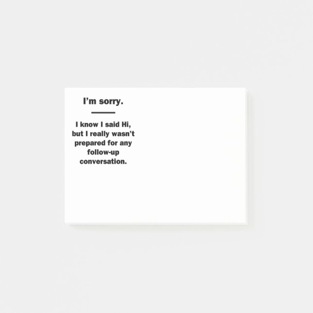 I'm Sorry. Post-it Notes (Front)