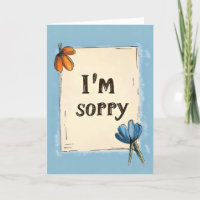 I'm Sorry Simple Flower Blue