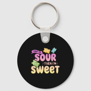 Im Sour Then Im Sweet Funny Candy Patch Sweet Kids Keychain