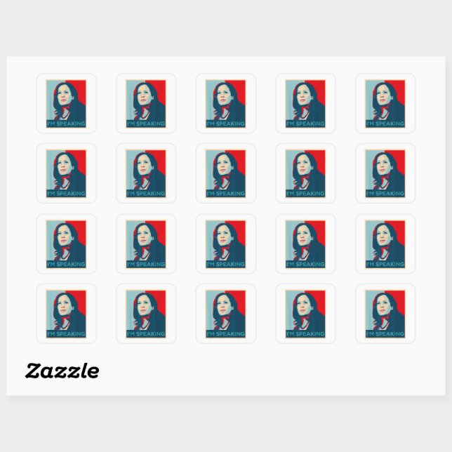 I'm Speaking Kamala Harris Square Sticker (Sheet)
