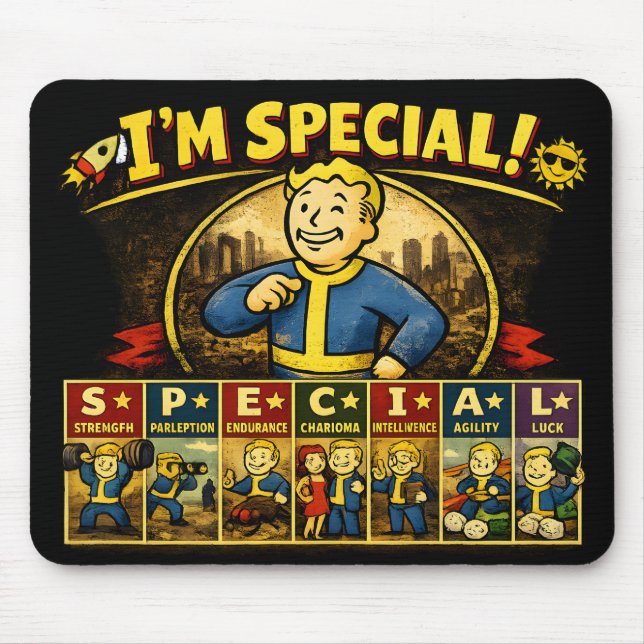 I'm Special | Fallout Inspired Stats Mousepad (Front)
