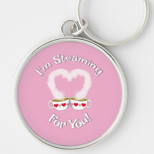 I'm Steaming For You Valentine's Teacup(s)Keychain Keychain (Front)