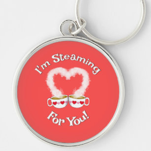 I'm Steaming For You Valentine's Teacup(s)Keychain Keychain