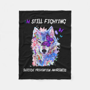 I'm Still Fighting Semicolon Wings Suicide Prevent Fleece Blanket