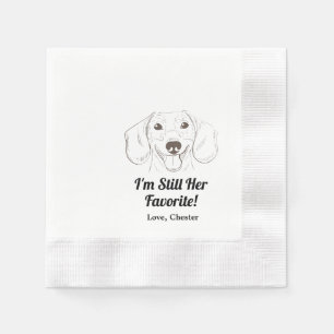 I'm Still Her Favourite! Dachshund Wedding Napkins