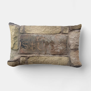 "I'm Stuck" another brick in the wall Lumbar Pillow