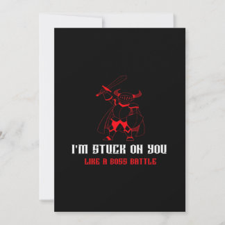 Im Stuck On You Boss Battle Gamer Valentines Playf Holiday Card