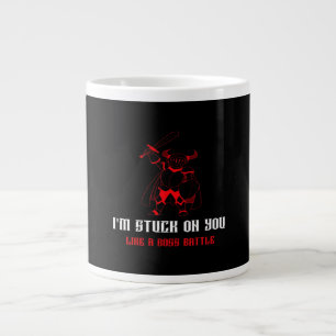 Im Stuck On You Boss Battle Gamer Valentines Playf Large Coffee Mug