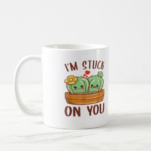 Im Stuck On You Cactus Succulent Valentines Day Cu Coffee Mug