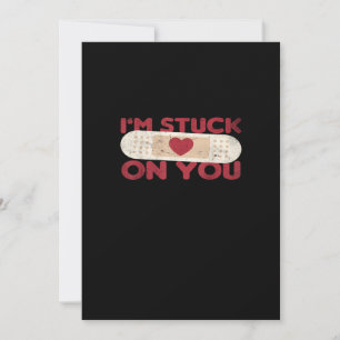 Im Stuck On You Funny Band Aid Nurse Gift Playful  Holiday Card