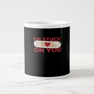 Im Stuck On You Funny Band Aid Nurse Gift Playful  Large Coffee Mug