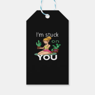 Im Stuck On You Funny Cactus Gardening Playful Des Gift Tags