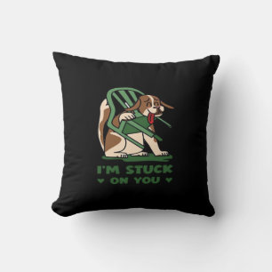 Im Stuck On You Funny Valentines Day Playful Desig Throw Pillow