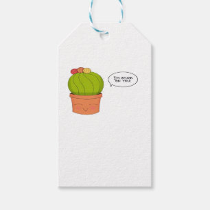 Im Stuck On You Happy Cactus Playful Design  Gift Tags