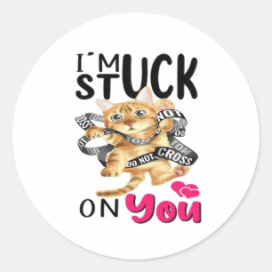 Im Stuck On You Simple Romantic Design  Classic Round Sticker