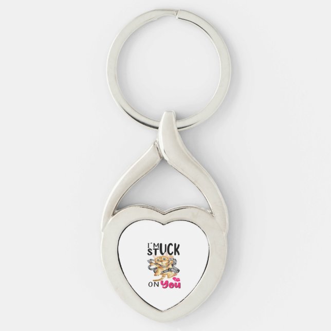 Im Stuck On You Simple Romantic Design  Keychain (Front)